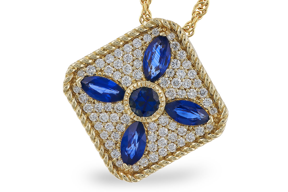G292-77738: NECKLACE .89 TW SAPPHIRE 1.20 TGW