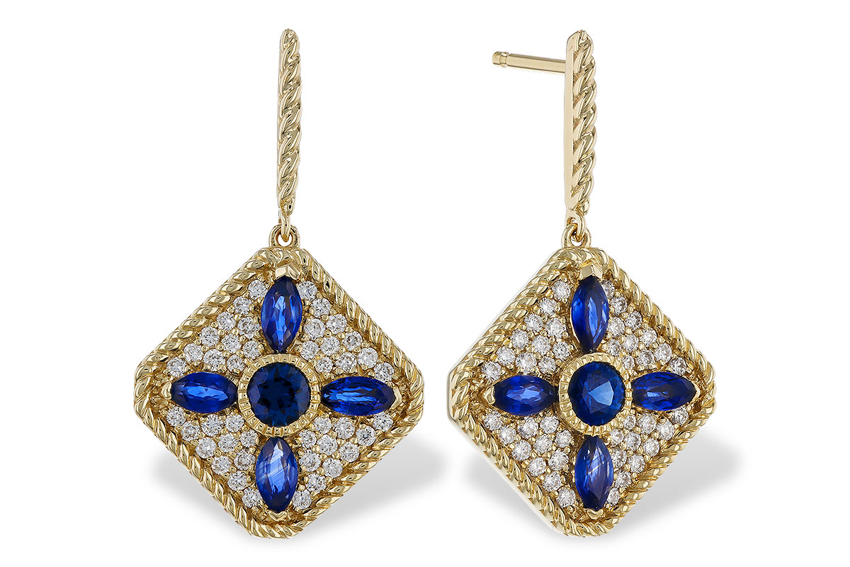 G292-77747: EARRINGS 1.03 TW SAPPHIRE 1.46 TGW
