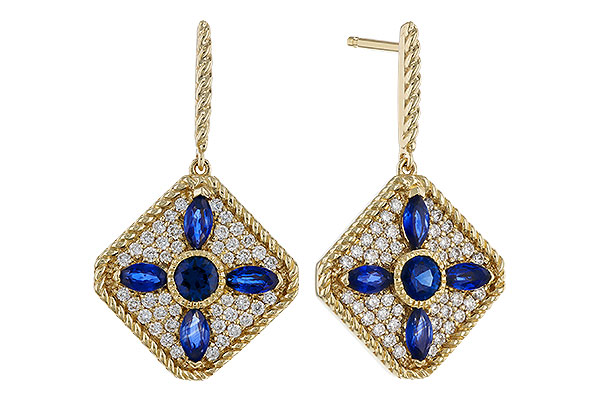 G292-77747: EARRINGS 1.03 TW SAPPHIRE 1.46 TGW
