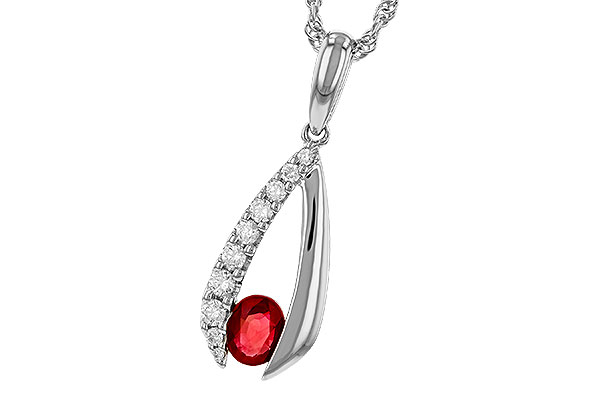 G292-77811: NECKLACE .34 RUBY .50 TGW (5x4 RUBY)