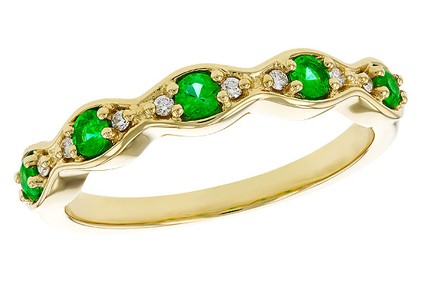 G292-81374: LDS WED RG .21 TW EMERALD .27 TGW