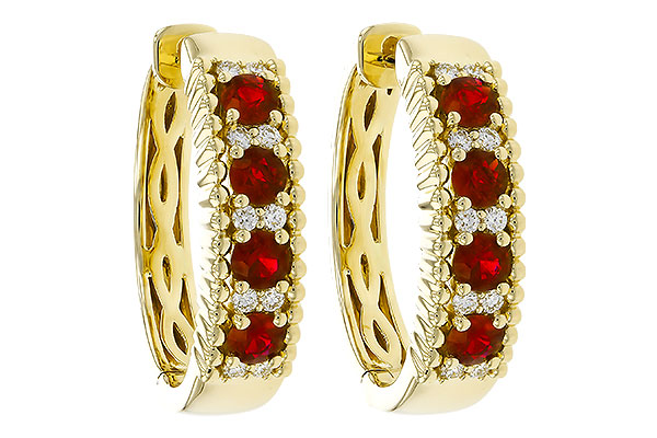 G292-81429: EARRINGS .54 TW RUBY .66 TGW