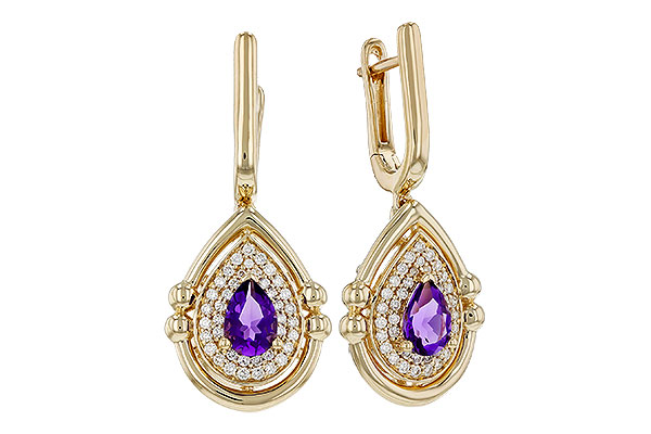 G293-64138: EARRINGS .63 TW AMETHYST .90 TGW (6x4MM AMY)