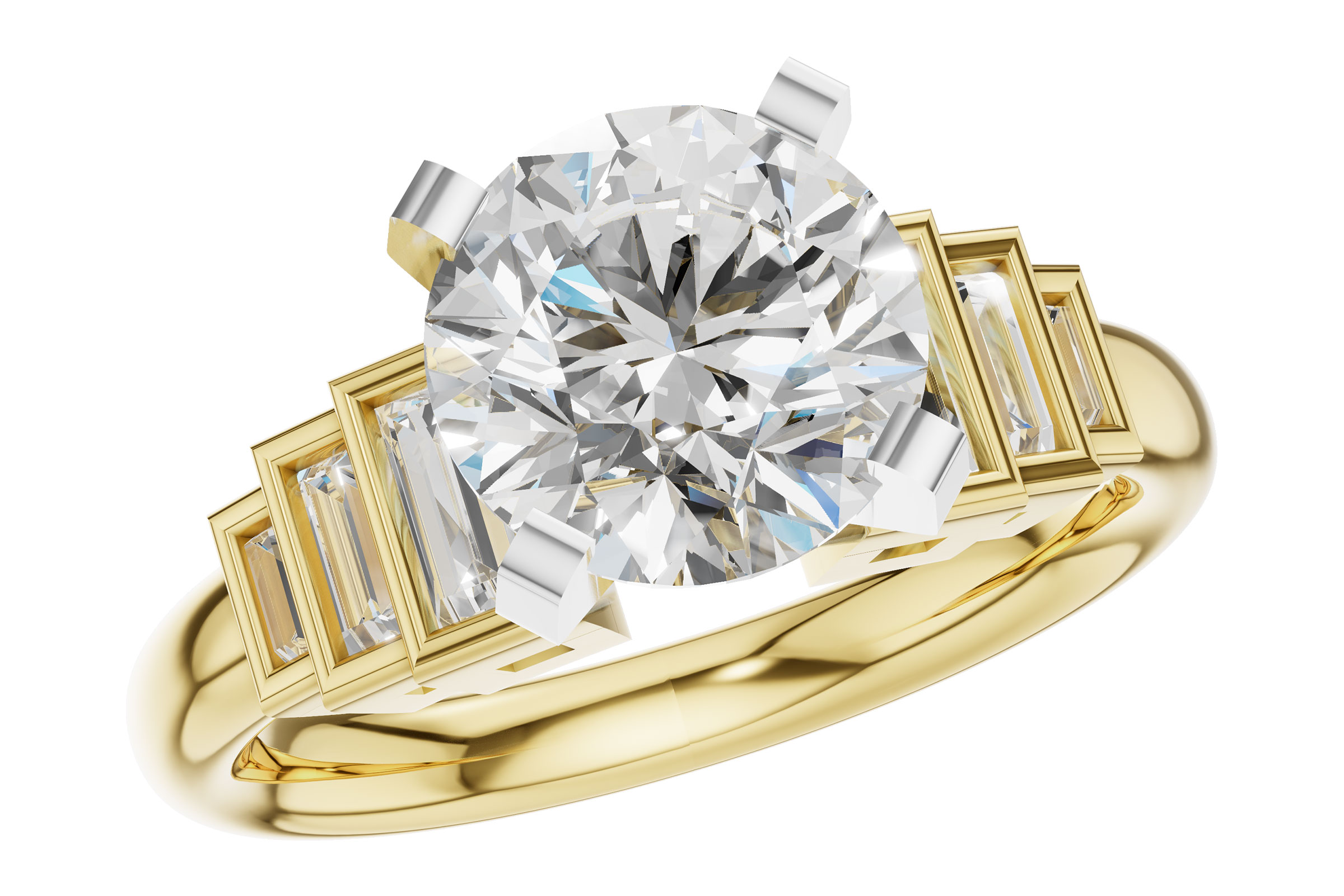G293-65011: LDS SEMI DIA RG .26 TW BAGUETTES