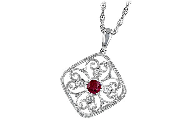 H204-56865: NECKLACE .28 RUBY .34 TGW