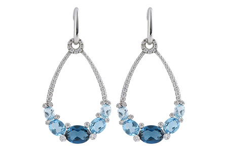 H206-39583: EARR 3.75 BLUE TOPAZ 4.17 TGW