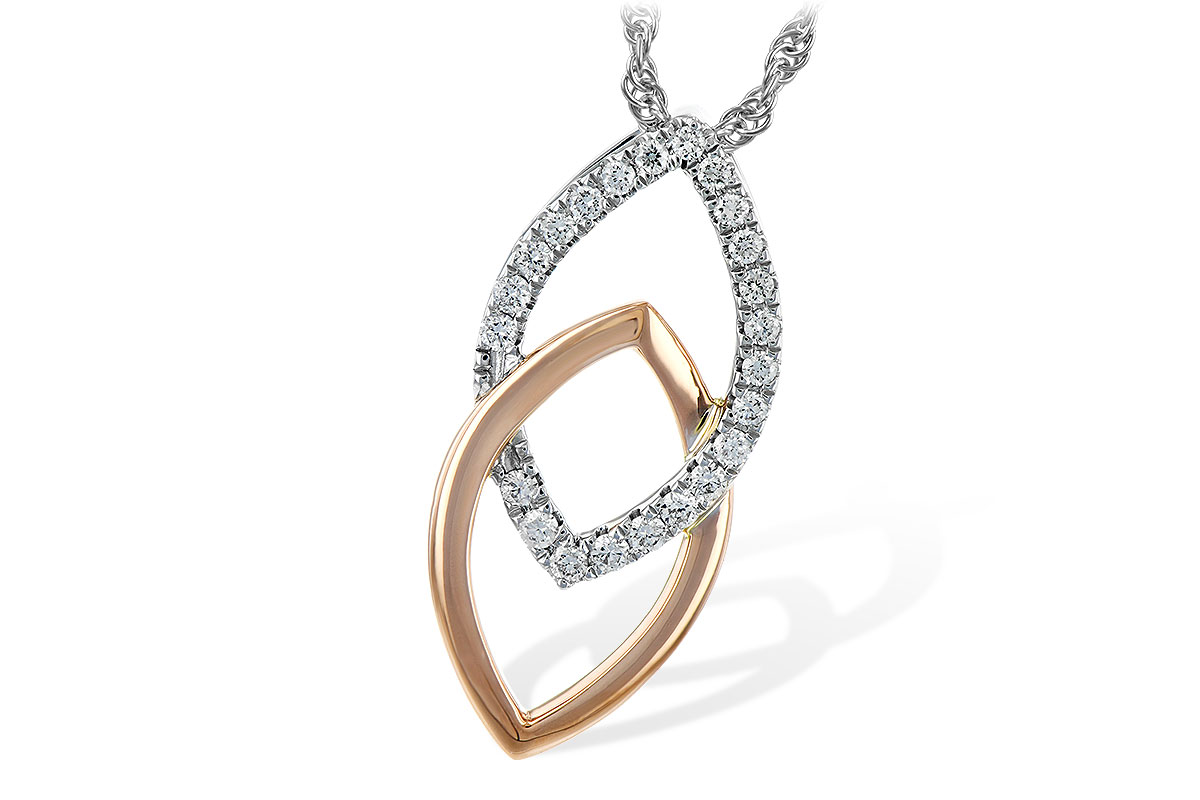 H207-35074: NECKLACE .20 TW (ROSE & WG)