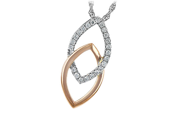 H207-35074: NECKLACE .20 TW (ROSE & WG)