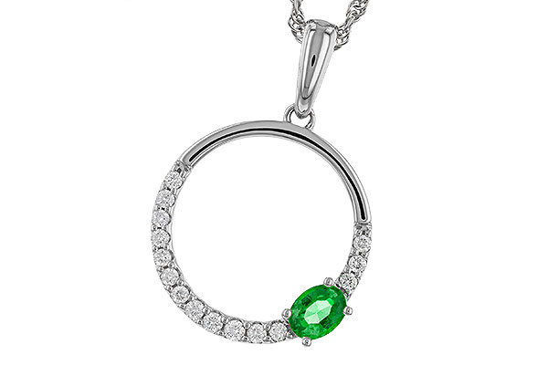 H292-75929: NECKLACE .19 EMERALD .34 TGW