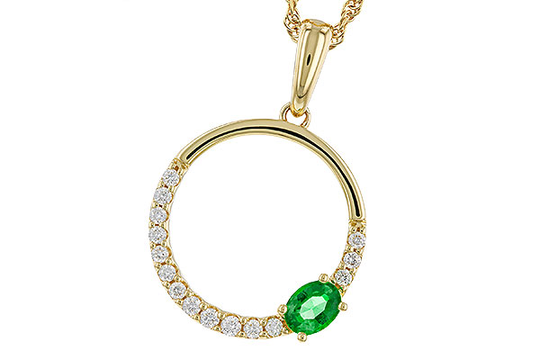 H292-75929: NECKLACE .19 EMERALD .34 TGW