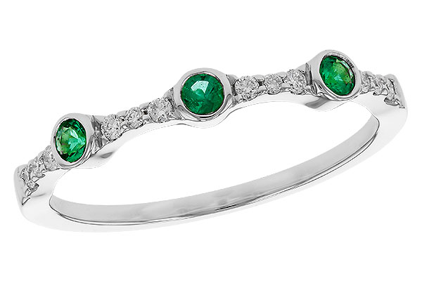 H292-75947: LDS WED RG .11 EMERALD .20 TGW