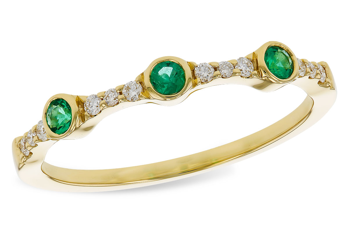 H292-75947: LDS WED RG .11 EMERALD .20 TGW