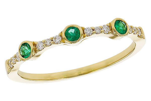 H292-75947: LDS WED RG .11 EMERALD .20 TGW