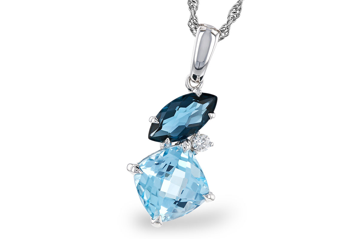H292-76820: NECKLACE 2.37 TW BLUE TOPAZ 2.40 TGW