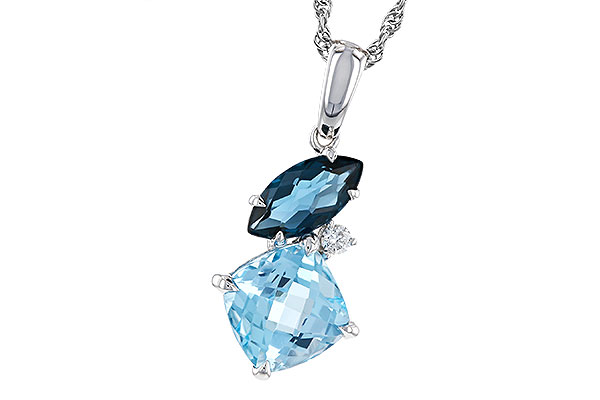 H292-76820: NECKLACE 2.37 TW BLUE TOPAZ 2.40 TGW