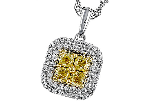 H292-76847: NECK .52 FANCY YELLOW DIAMONDS .72 TW