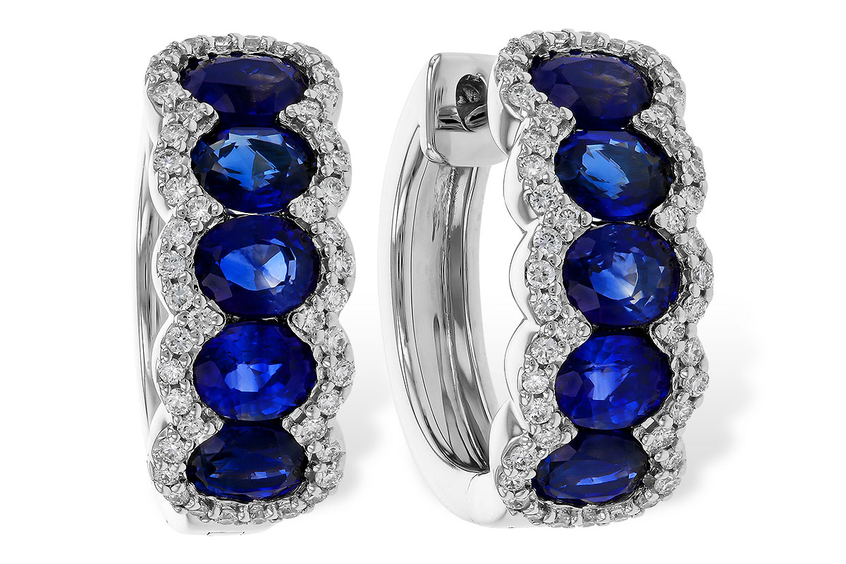 H292-80456: EARRINGS 2.32 TW SAPPHIRE 2.57 TGW