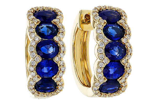 H292-80456: EARRINGS 2.32 TW SAPPHIRE 2.57 TGW
