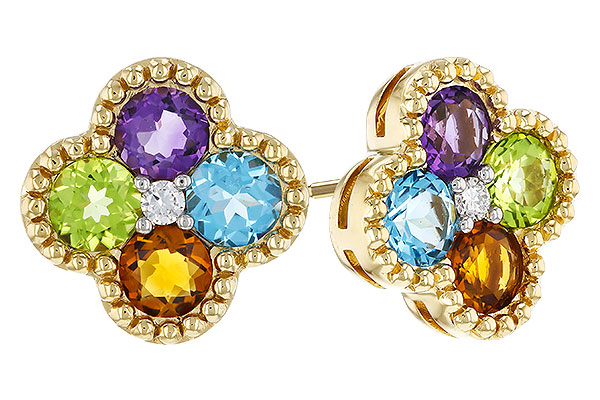 H292-81402: EARRINGS 1.88 SEMI-PREC (AMY,BT,CIT,PER) 1.93 TGW