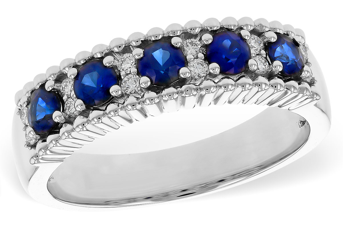 H292-81429: LDS WED RG .64 TW SAPPHIRE .76 TGW