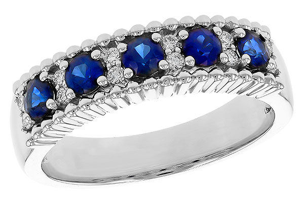 H292-81429: LDS WED RG .64 TW SAPPHIRE .76 TGW