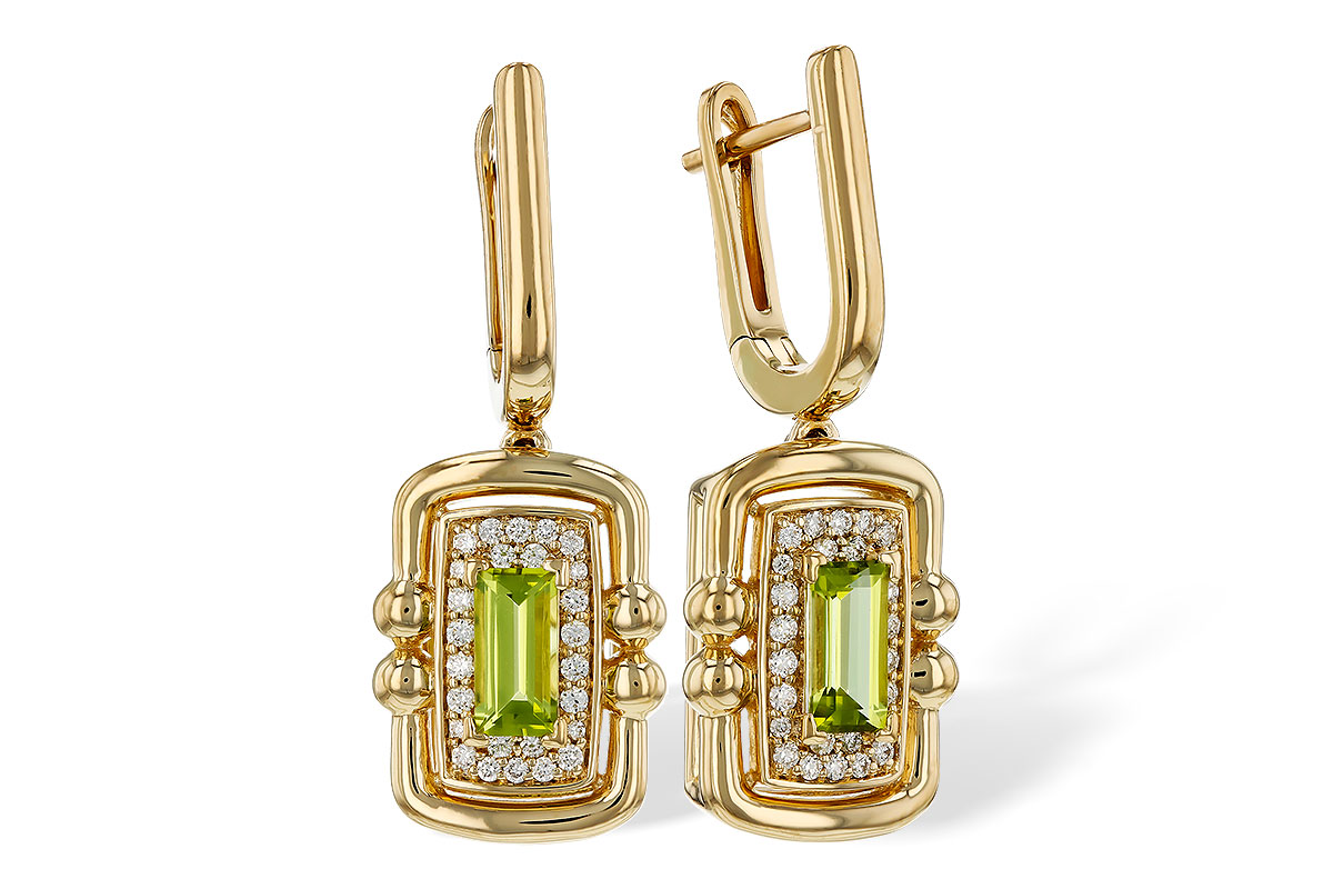 H293-64138: EARRINGS .71 TW PERIDOT .88 TGW (6x3MM PER)