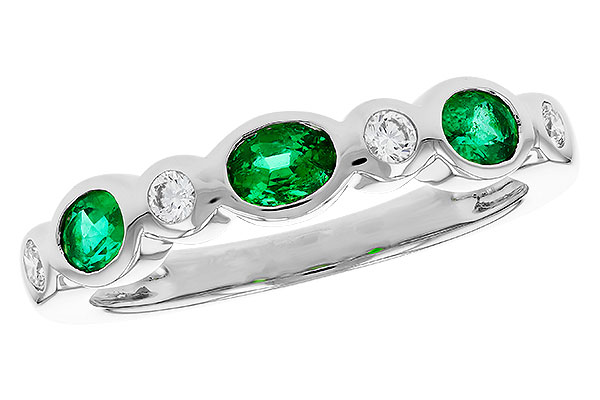 H293-64156: LDS WED RG .43 EMERALD .56 TGW