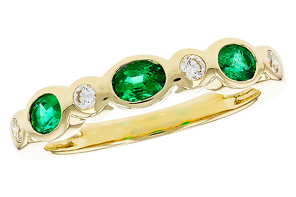 H293-64156: LDS WED RG .43 EMERALD .56 TGW