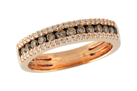K205-48656: LDS WED RG .33 BROWN DIAS .49 TW
