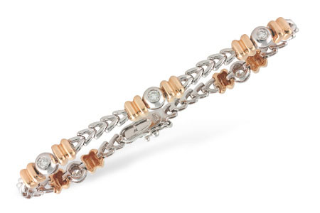 K205-50538: F018-19593 WITH ROSE GOLD BARS .45 TW