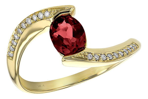K208-19592: LDS RG .75 GARNET .82 TGW