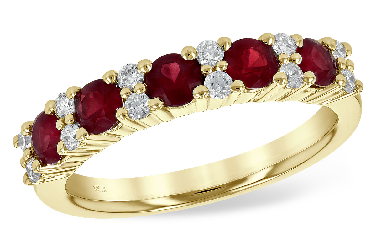 K208-19629: LDS WED RG .88 RUBY 1.12 TGW
