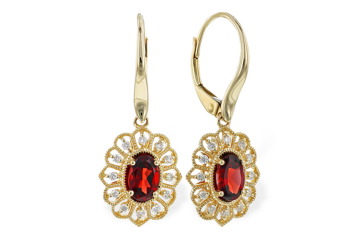 K291-85083: EARR 1.08 TW GARNET 1.24 TGW (6x4MM GAR)