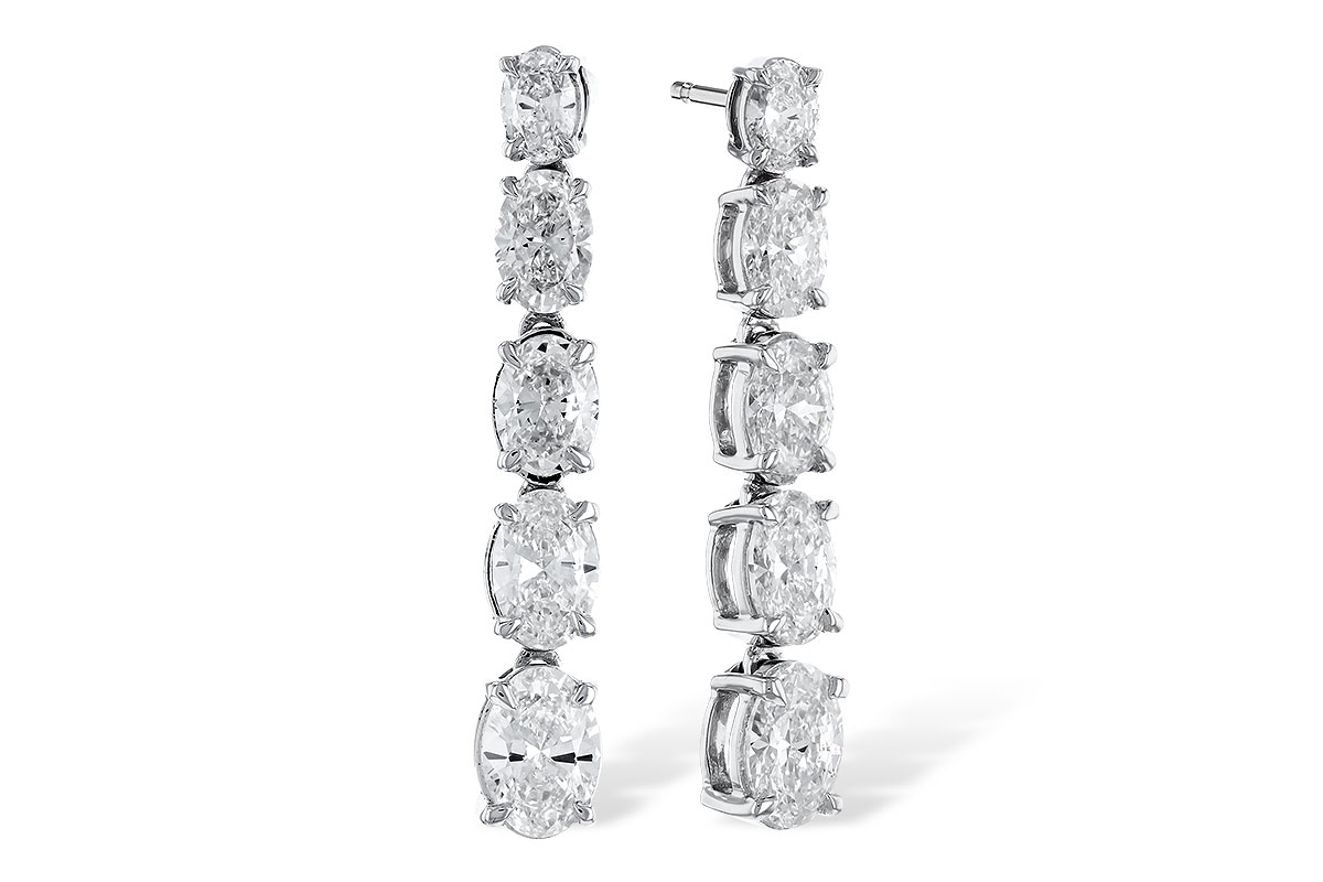 K291-88656: EARRINGS 1.90 TW OVAL DIAMONDS