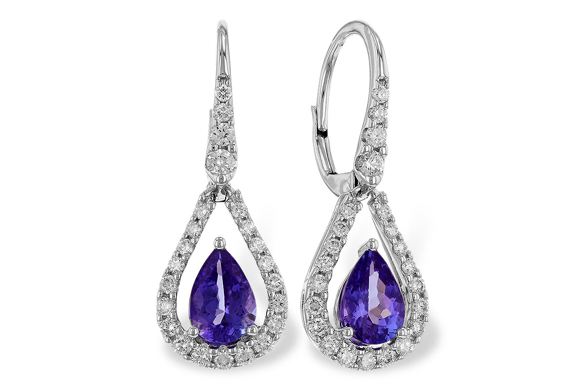 K292-74129: EARR 1.48 TW TANZANITE 1.98 TGW (7x5 PEAR)