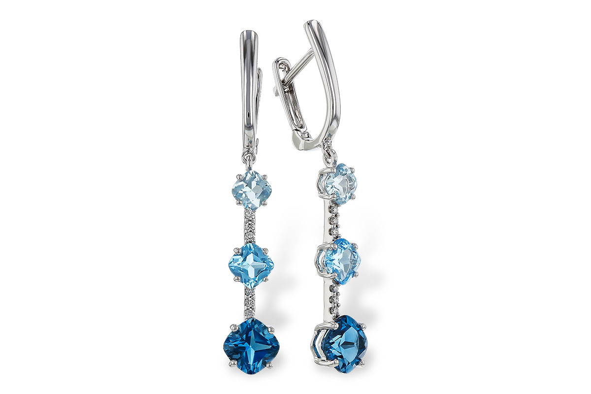 K292-74156: EARRINGS 2.41 TW BLUE TOPAZ 2.45 TGW