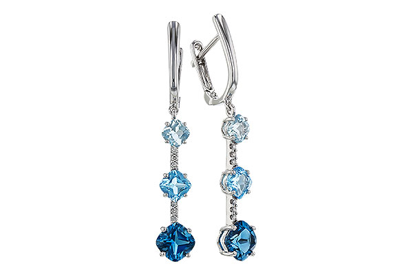 K292-74156: EARRINGS 2.41 TW BLUE TOPAZ 2.45 TGW