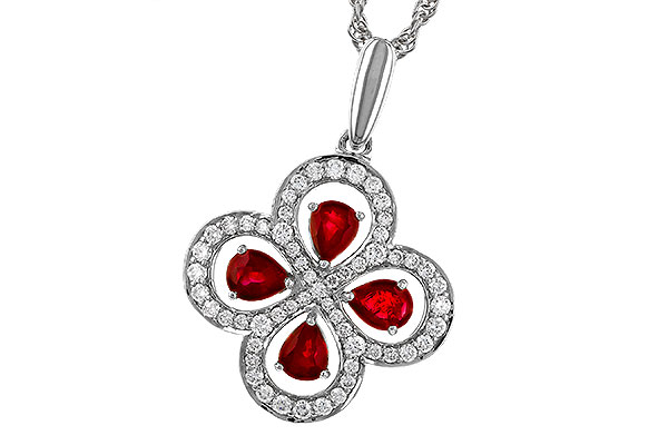 K292-75047: NECKLACE .68 RUBY TW .96 TGW