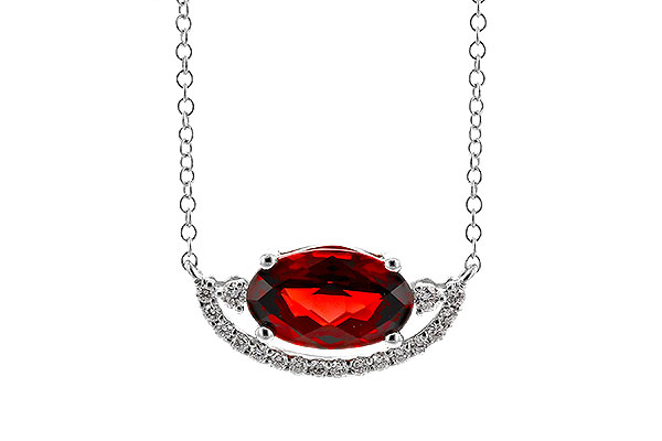 K292-75056: NECKLACE 1.94 GARNET 2.08 TGW (10x6MM GAR / 18")