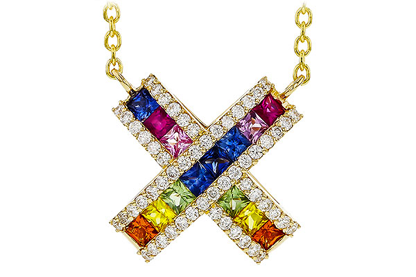 K292-75929: NECK .84 MULTI-COLOR SAPP 1.11 TGW (18")