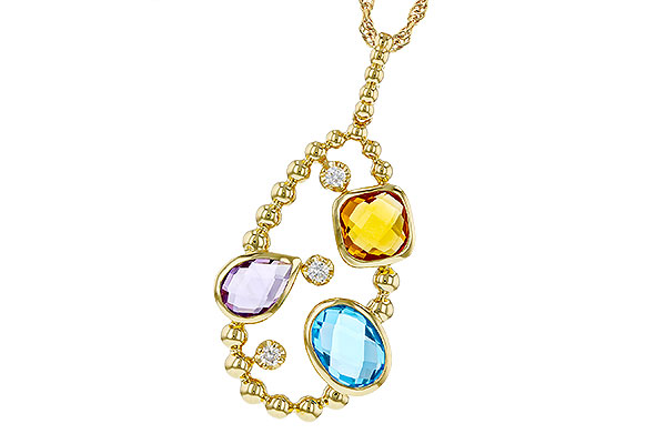 K292-76856: NECKLACE 3.04 TW SEMI-PREC 3.14 TGW (BT,AMY,CIT)