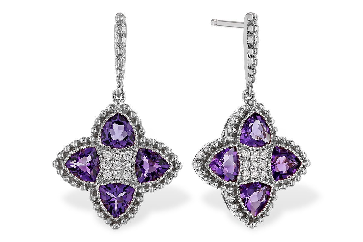K292-77729: EARRINGS 1.41 AMETHYST 1.50 TGW