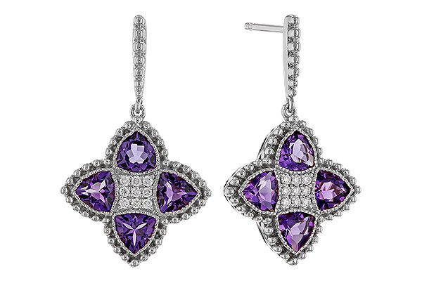 K292-77729: EARRINGS 1.41 AMETHYST 1.50 TGW