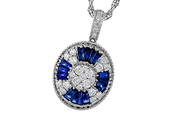 K292-79620: NECKLACE .56 TW SAPPHIRE .80 TGW