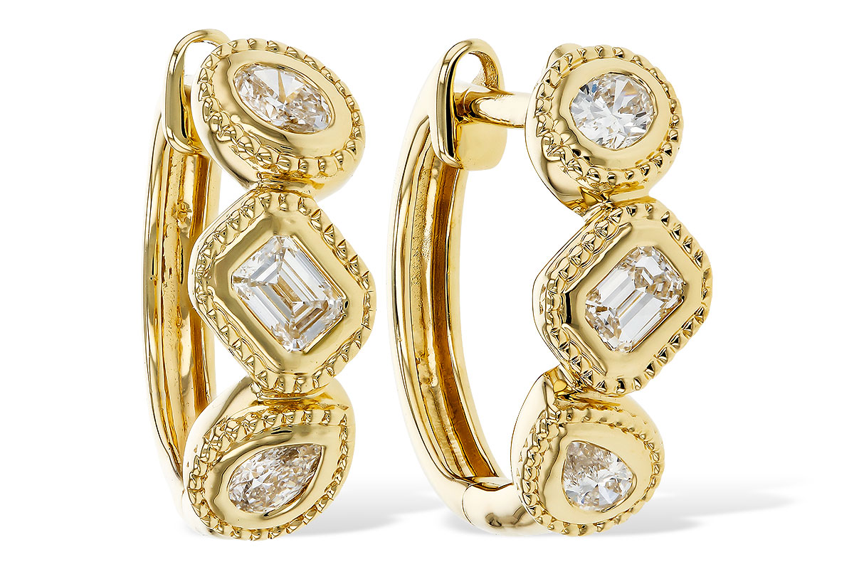 K292-80529: EARRINGS .42 TW FANCY CUT DIAS