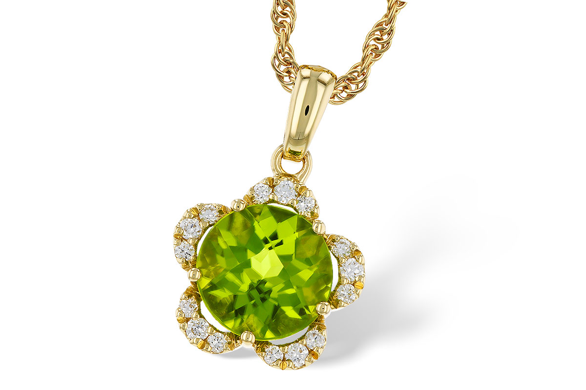 K292-81374: NECKLACE 2.16 PERIDOT 2.28 TGW (8MM RD)