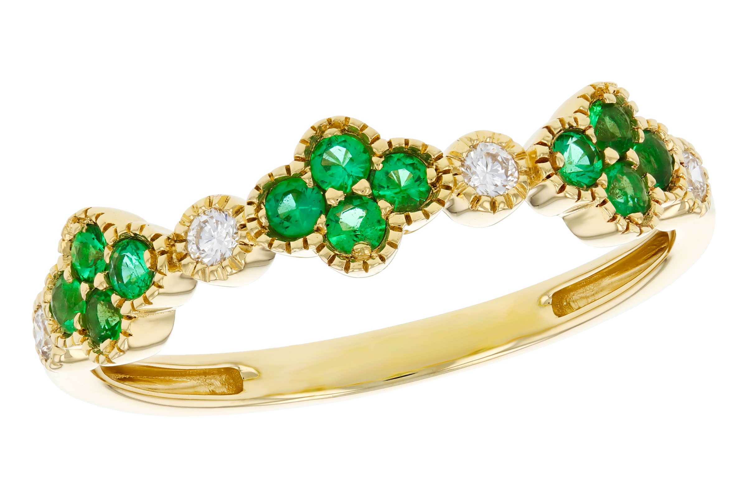 K293-66838: LDS WED RG .18 TW EMERALD .26 TGW