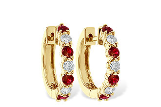 L019-12292: EARRINGS .64 RUBY 1.05 TGW