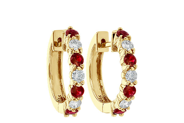 L019-12292: EARRINGS .64 RUBY 1.05 TGW