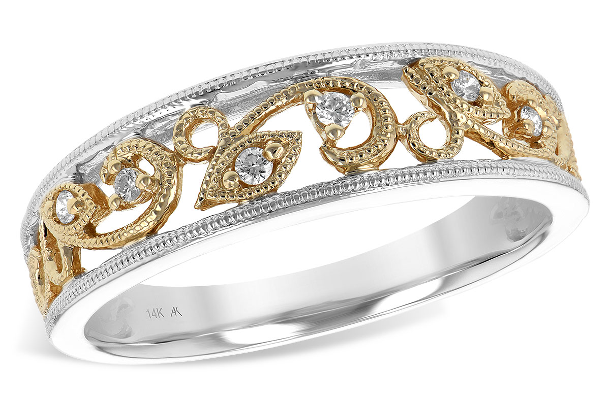 L205-51383: LDS WED RG WG SHANK/YG INSERT .05 TW